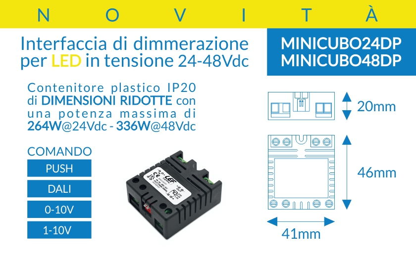 Interfaccia di dimmerazione per LED in tensione 24-48Vdc (CV)